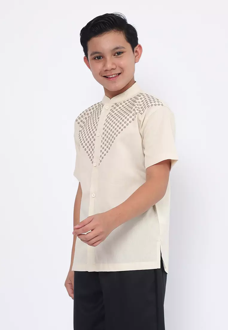 Baju Koko Set Anak Laki Diamond Cream - MODERN