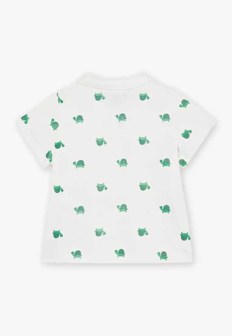 Turtle Printed Polo Shirt