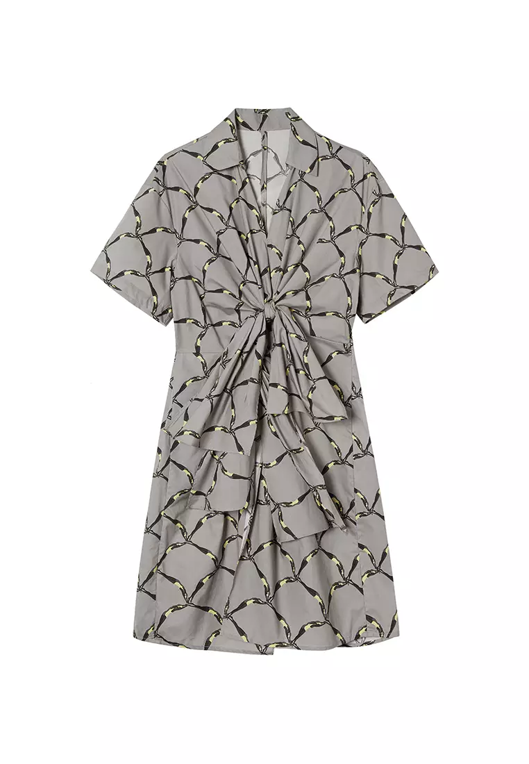 X型寬鬆前衛極簡通勤短袖連衣裙