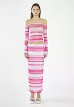 Pink Ombre Stripe Mesh