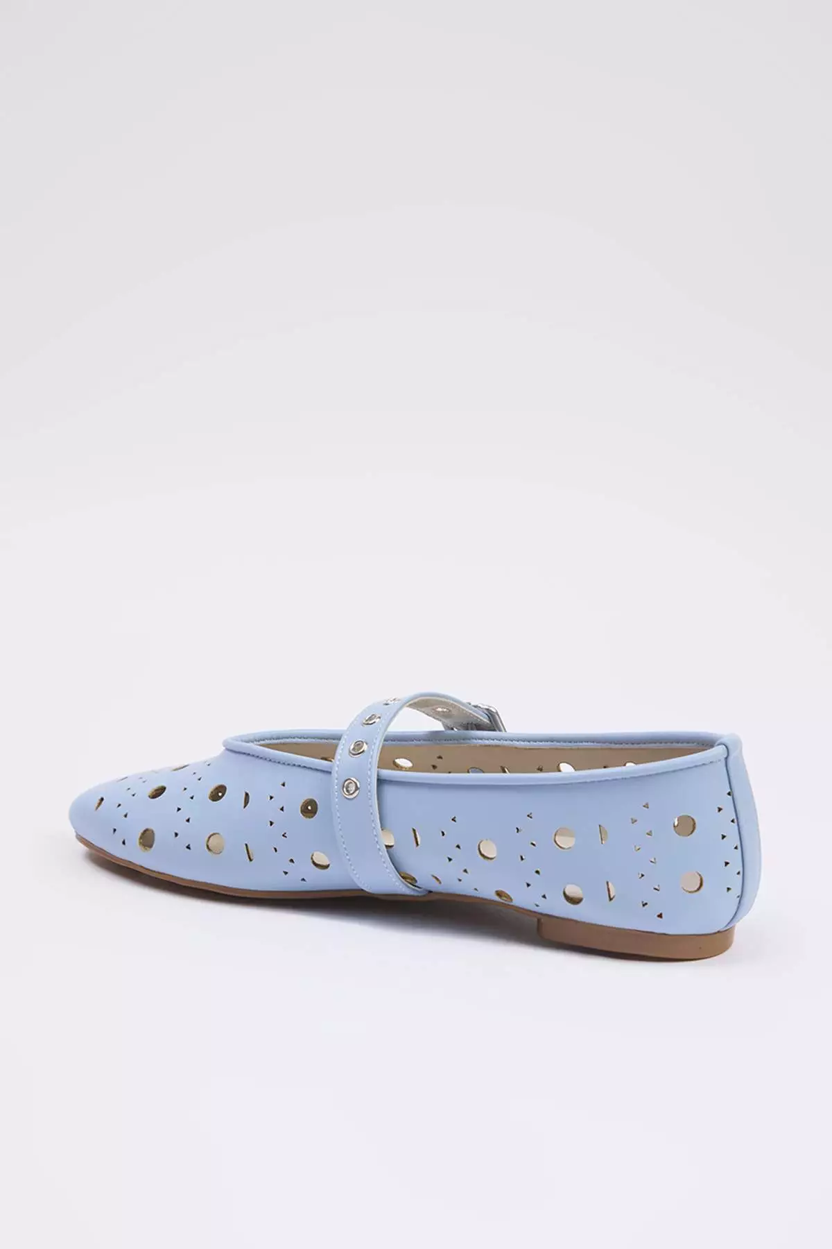 Baby Blue Laser Cut Mary Jane Women's Ballerina Ballerina Takss25Be00037
