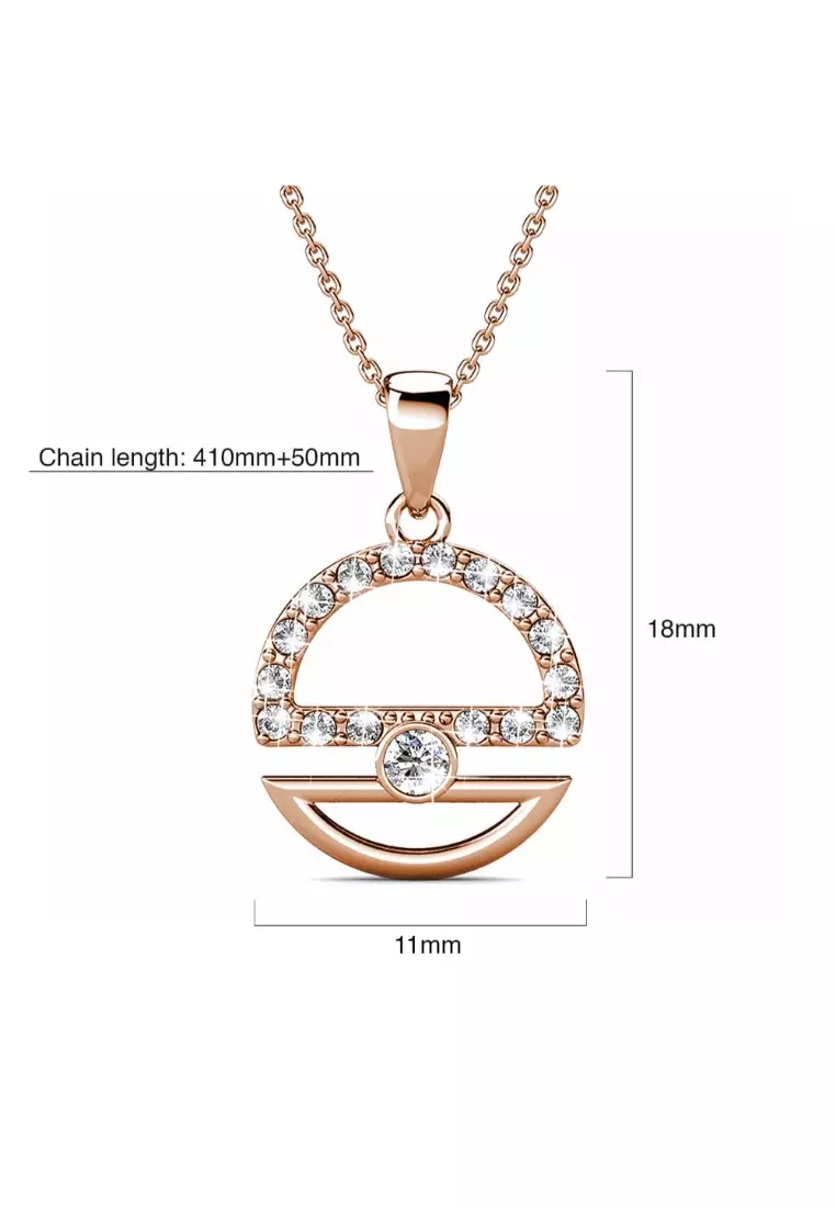 Modern Sphere Pendant Necklace in Rose Gold Adorned with Crystals from SWAROVSKI®