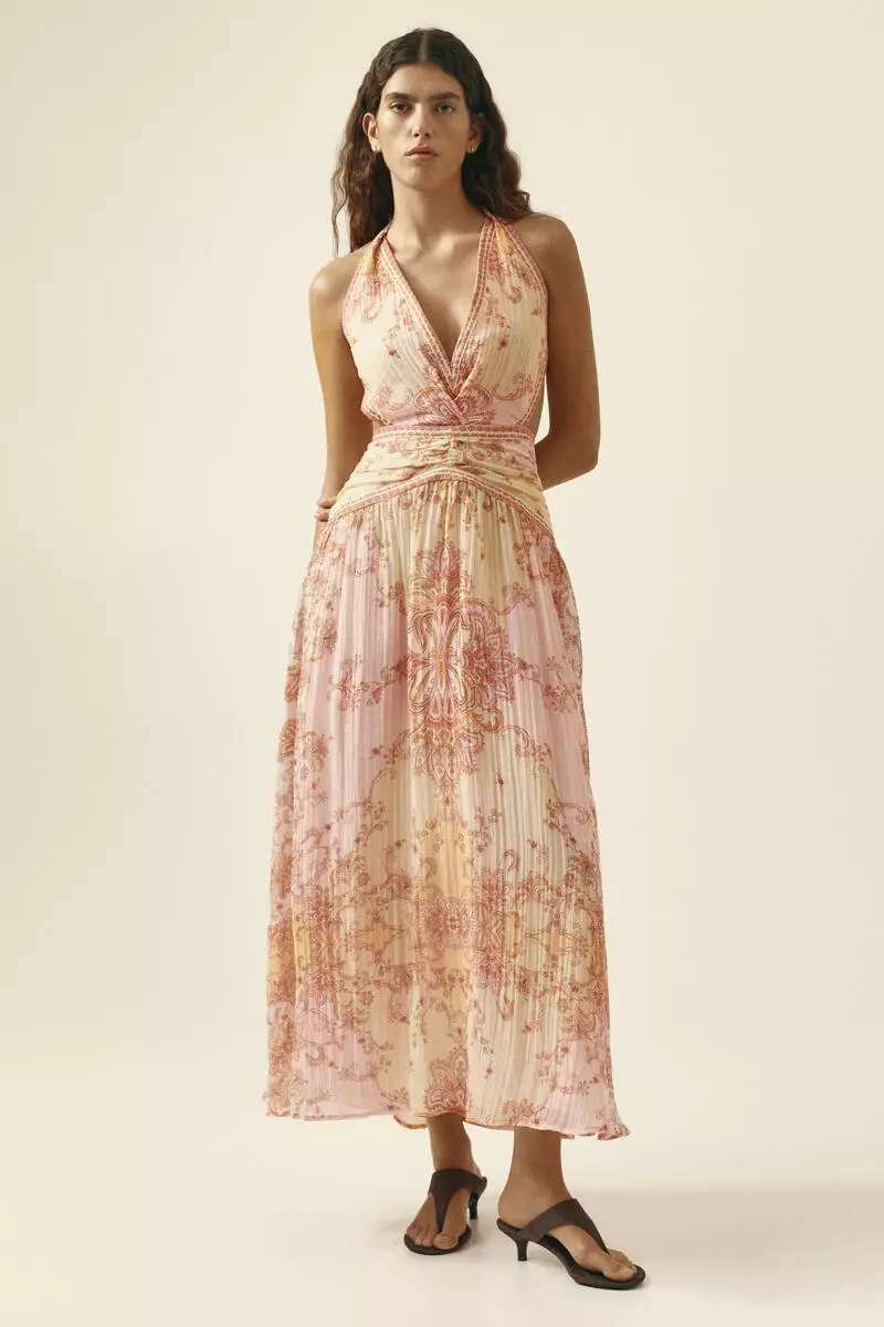Open-back halterneck dress