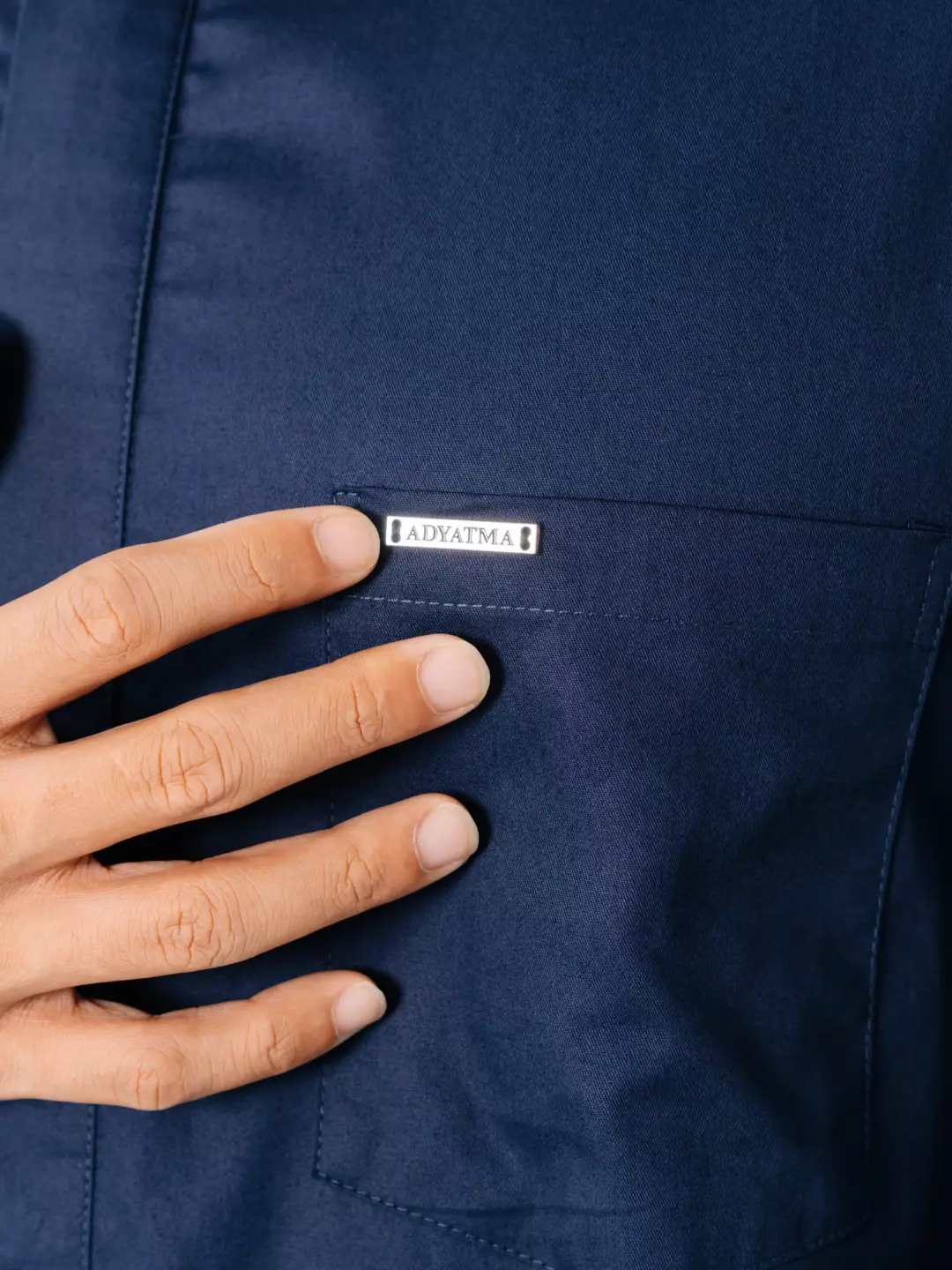 Adyatma Baju Koko Jubah Gamis Pria COTTON COMBED TWILL Navy Blue Regular Fit Baju Muslim Pria Lengan Panjang