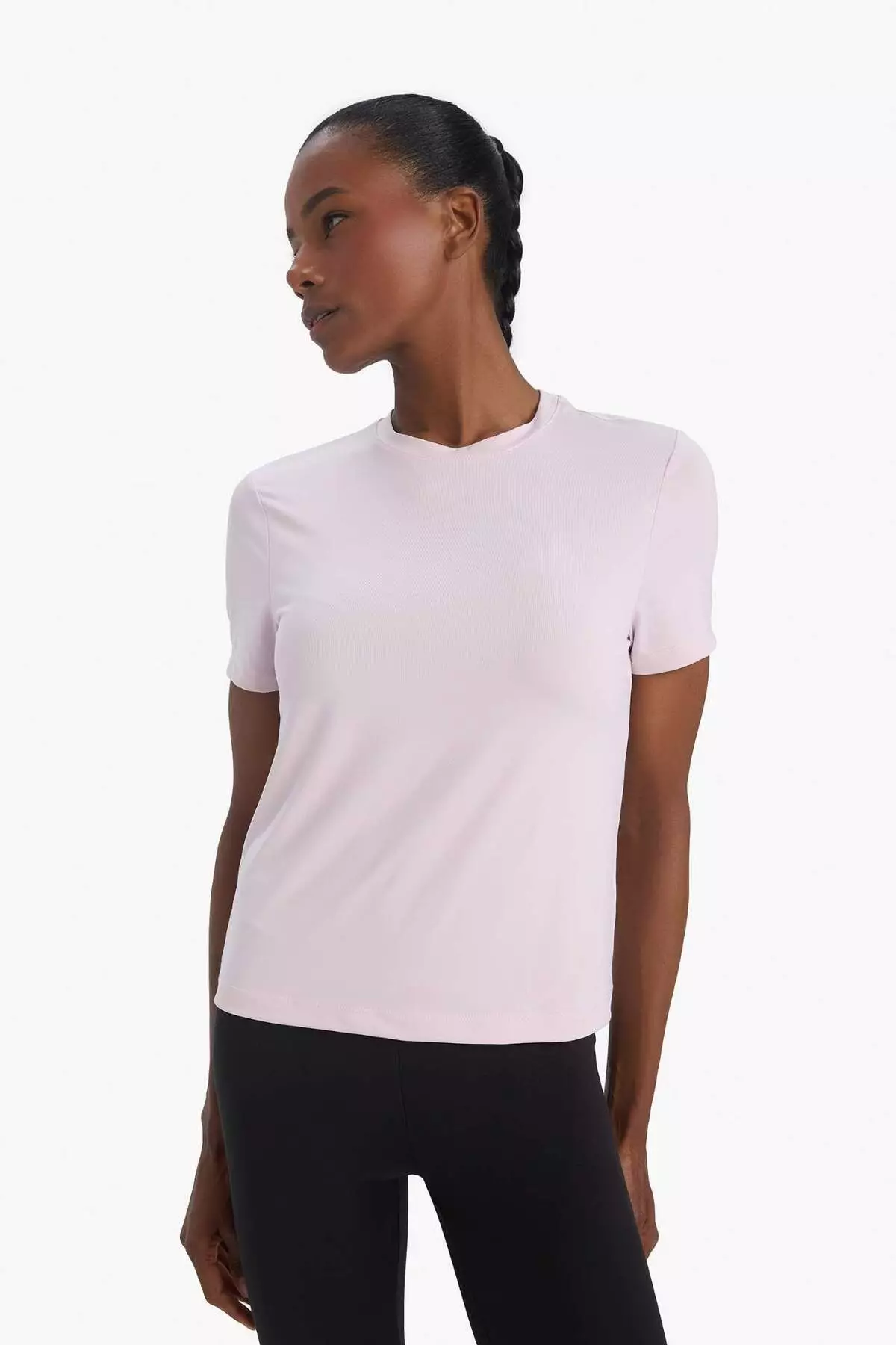 Defactofit Standard Fit Crew Neck Sportsman Basic Plain Short Sleeve White T-Shirt D2296Ax25Sp