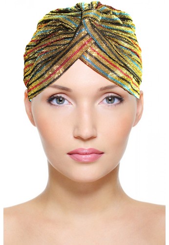San Marco Metallic Stripes turban - Jual Aksesoris Wanita 