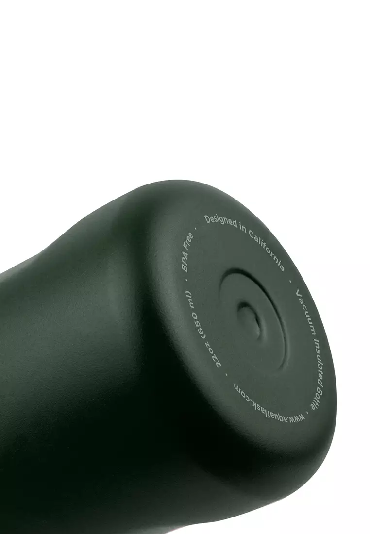 22oz Moss Green New Sports Lid Bottle Wide Mouth Vacuum Insulated Stainless Steel Drinking Water Bottle