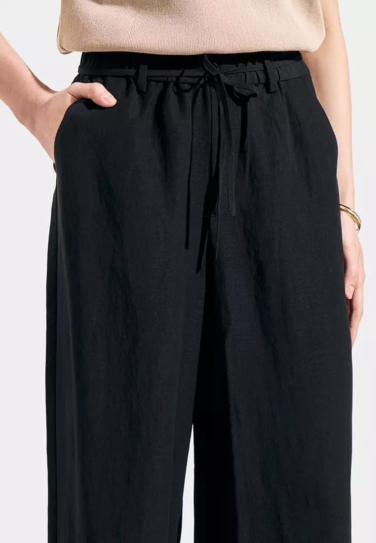 Buy ForMe Wide Leg Trousers with Tie Detail 2026 Online | ZALORA ...