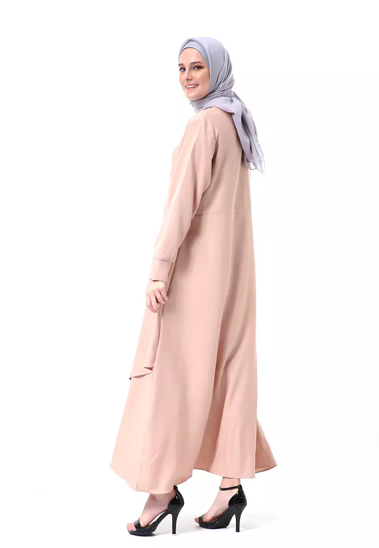 Khalista Gamis Dress Muslimah Lengan Panjang Regular Fit Premium High Quality - Dusty