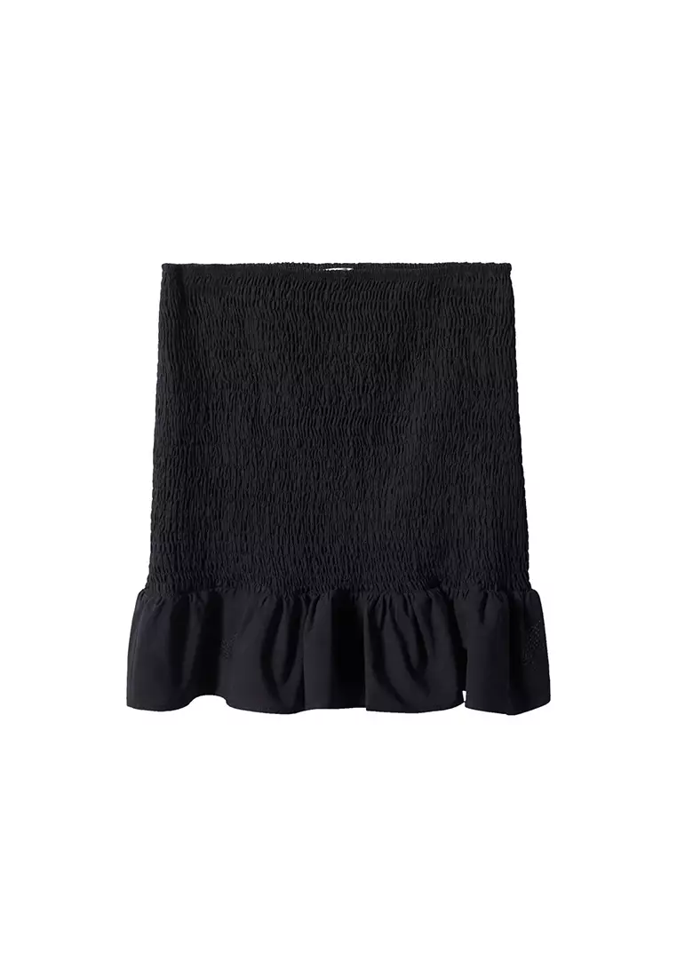 H&m black ruffle skirt clearance