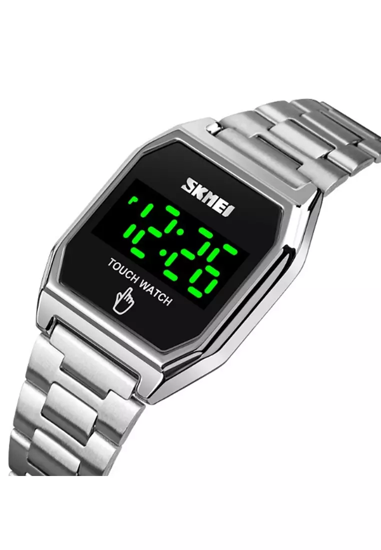 Jam Tangan Digital Pria LED Touch Screen Waterproof Many Function Tali Strap Material Stainless Steel VRO120 ORIGINAL