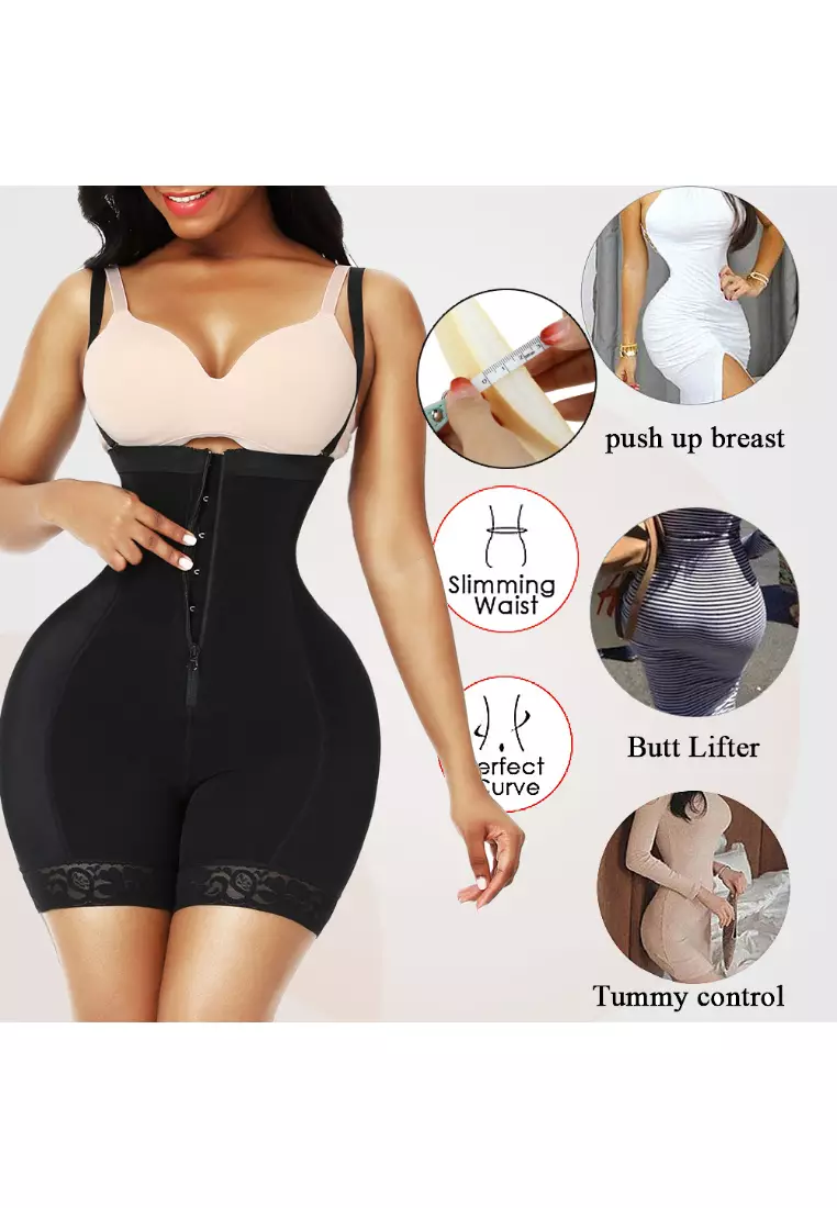Buy Lara Slim-fitting one-piece corset zipper-breasted one-piece corset  waist-enhancing butt pads cross-sexy body-shaping tummy-tightening pants  butt-lifting pants Online