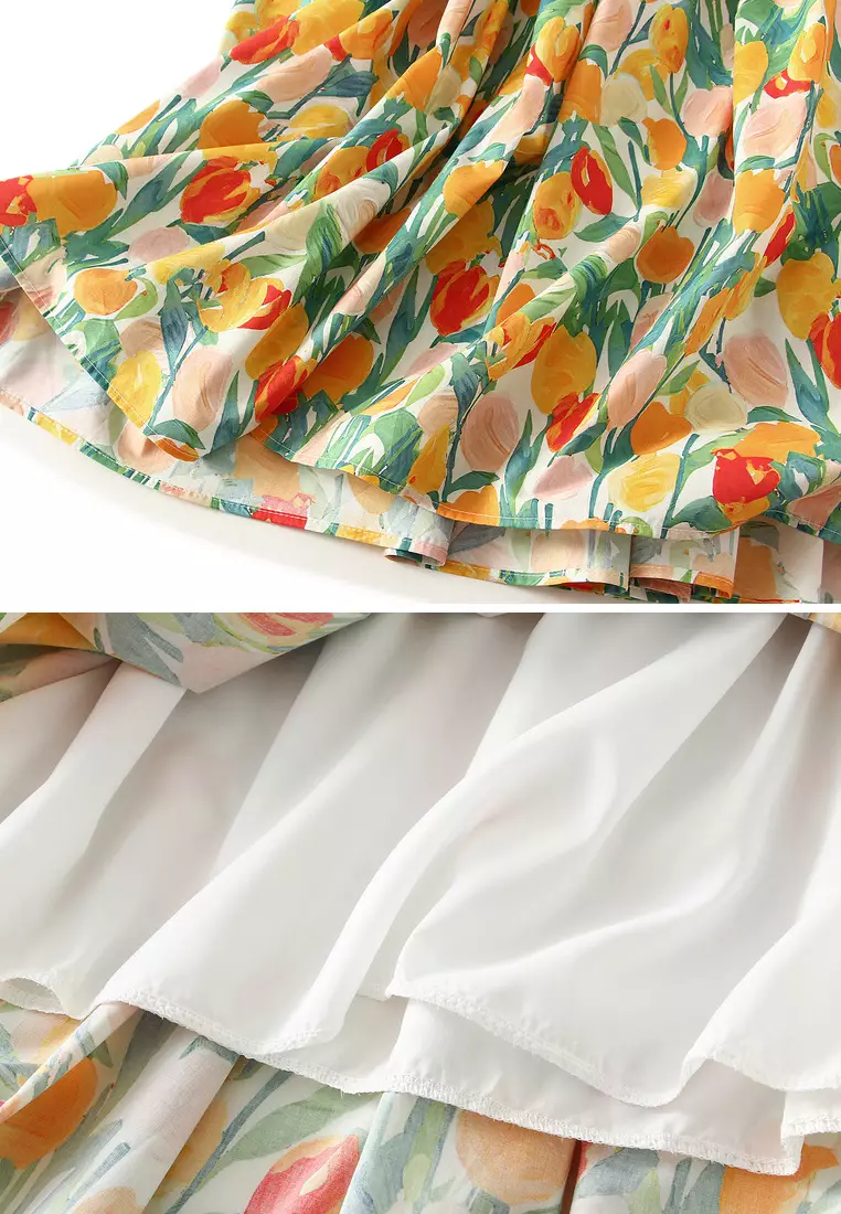 Oil Print A-line Skirt AF2302