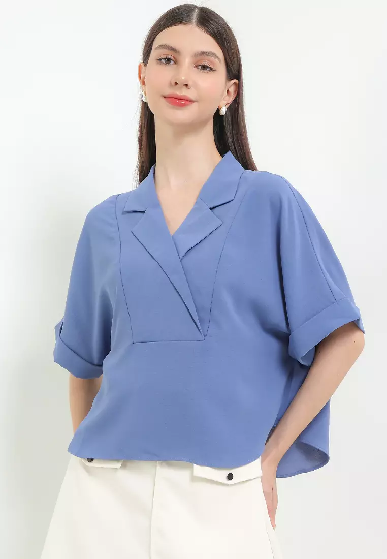 Blouse Mtx Soft Blue - Melody Blouses
