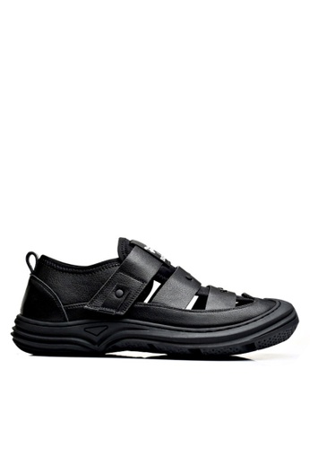 Twenty Eight Shoes black VANSA Strips Leather Sandals VSM-S36602 E7853SH7592507GS_1
