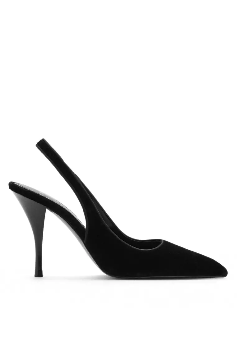 Discount on Mango  shoes - SKU: Velvet Heeled Shoes