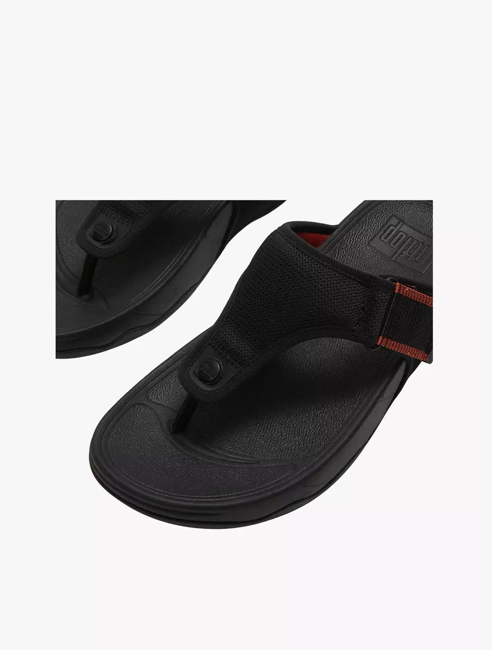 Fitflop Trakk Mens Adj. W/Resistant Mesh Toe-Post Men's Sandals - Black/Terracotta