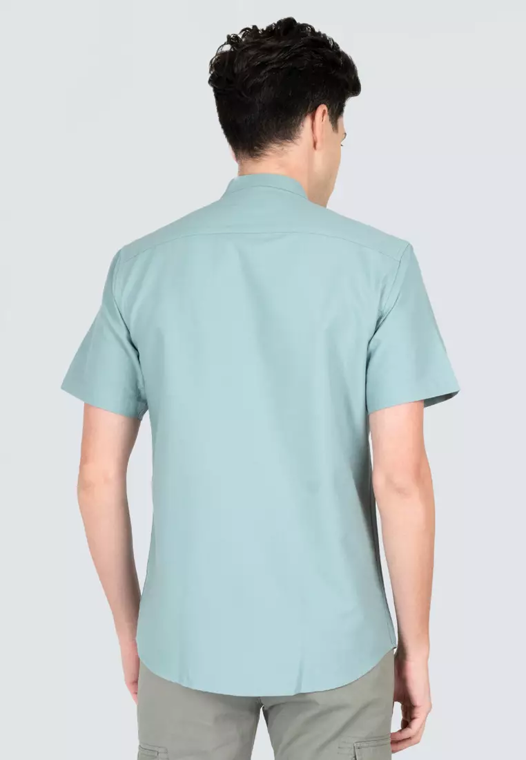 Polo Haus - Men’s Cotton Mix Signature Fit Mandarin Collar Short Sleeve MBSSE003