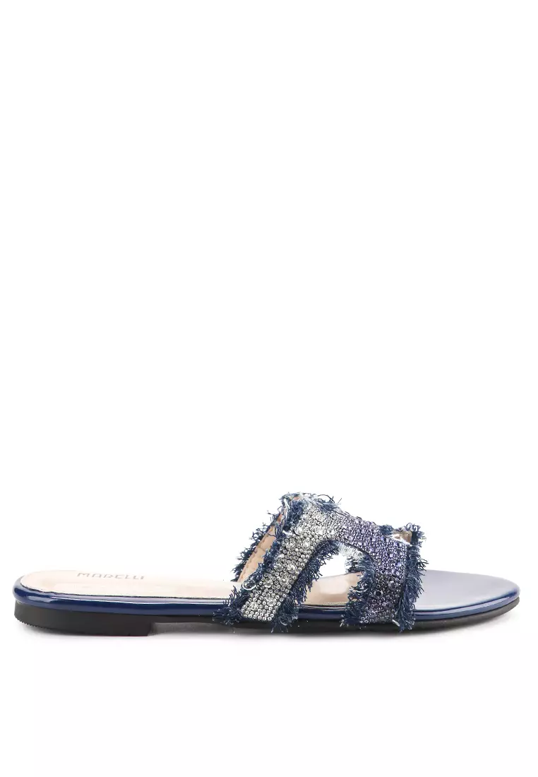 Gozana Sandal wanita Flat Teplek - Navy BLue