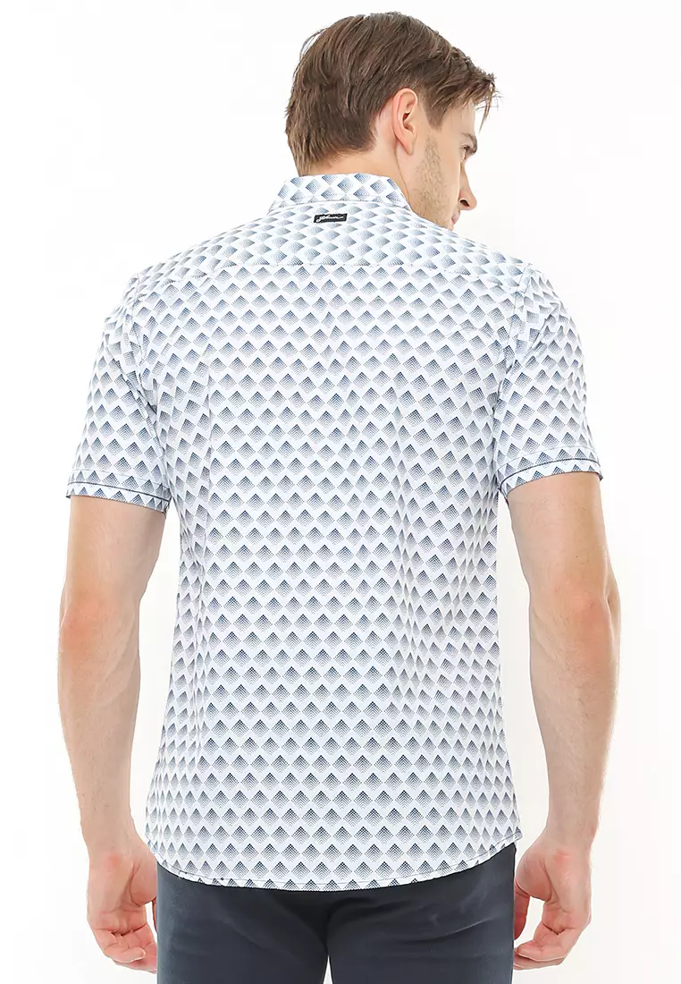 Johnwin - Kemeja Casual - Slim Fit - Motif - ASH.670.K880.700.C S/S