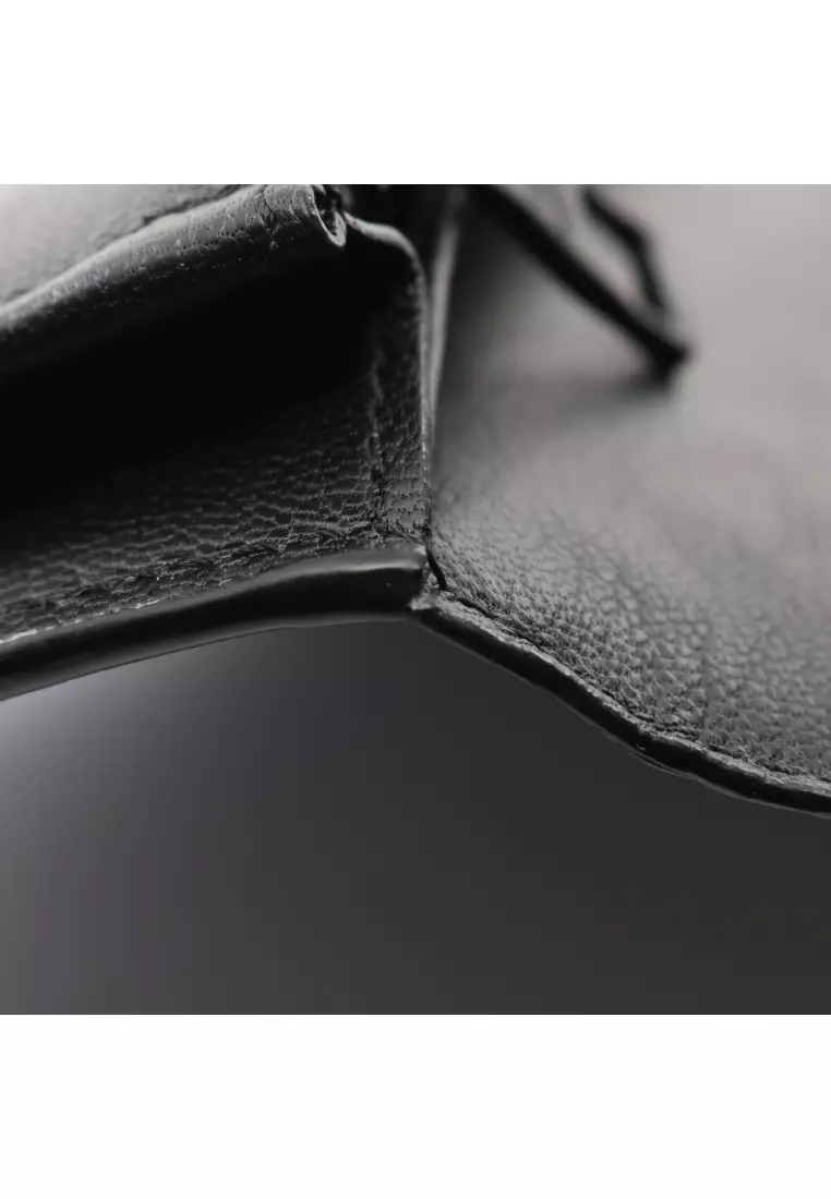 Pre-Loved Louis Vuitton Portefeuil Brother Bi-fold Long Wallet Crocodile Mat black gray