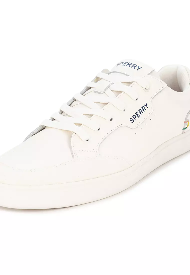 Men's Crew 90 Leather Sneakers Light Beige Rainbow