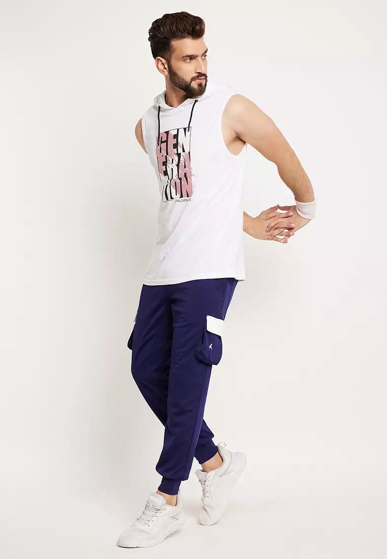 Mens Blue Active Workout/Running Jogger Pants