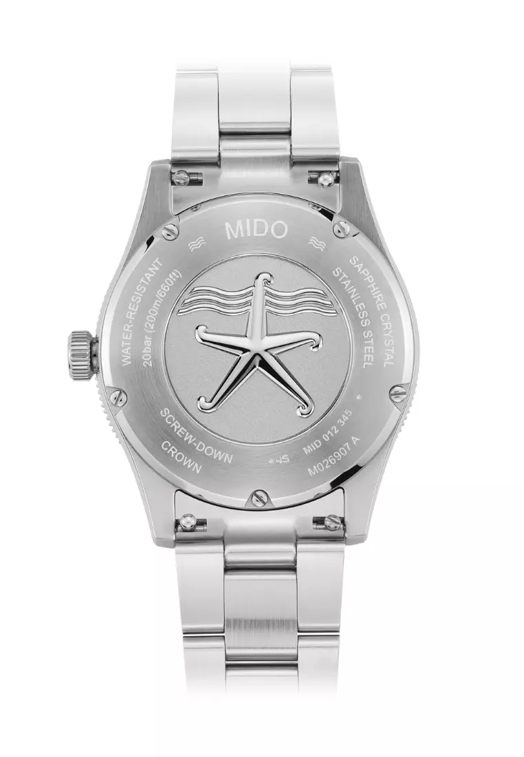 MIDO 瑞士美度 Ocean Star 39 領航者繫列逐浪灰色漸層錶盤精鋼錶帶潛水機芯腕錶 M0269071106100