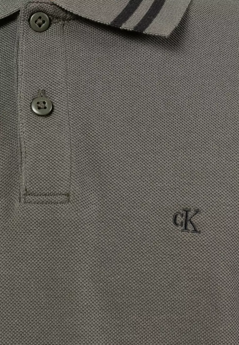 Monogram Pique Tipped Polo Shirt