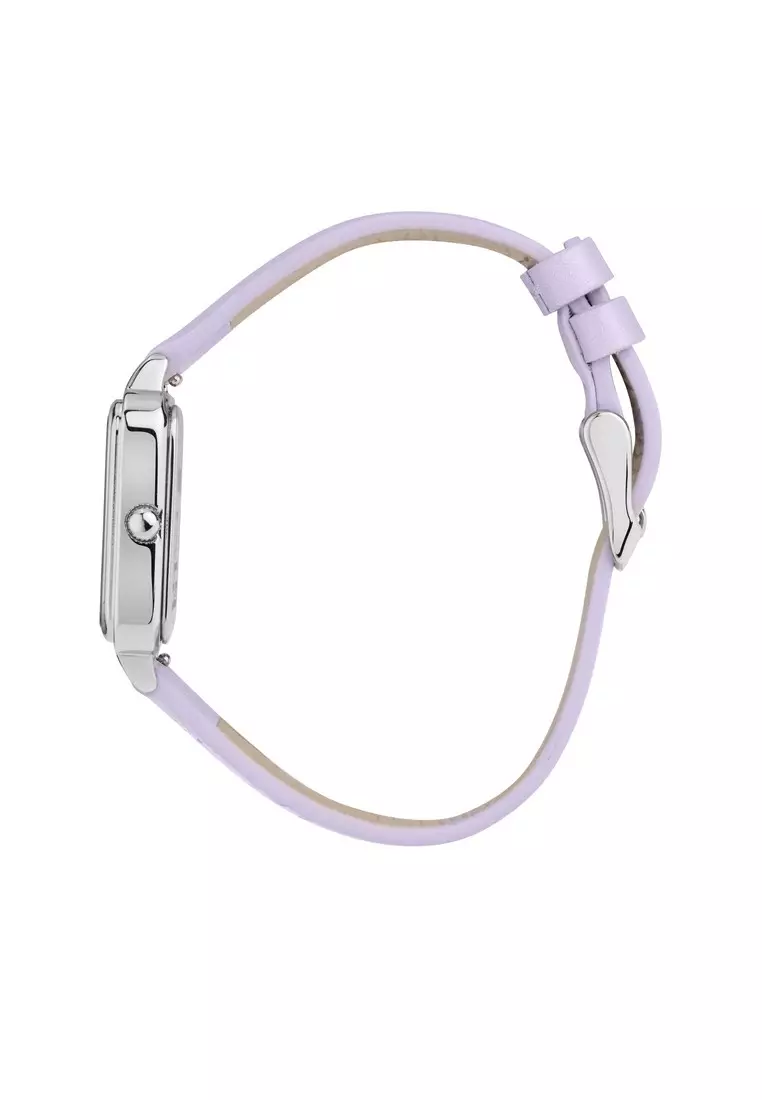 [Sustainable Watch] Oui & Me Harmonie 36.2x27.5mm Rectangular Case Women's Purple Leather Strap Quartz Watch ME010386