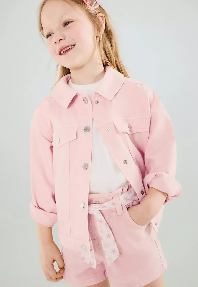 Denim Shorts With Scarf Detail