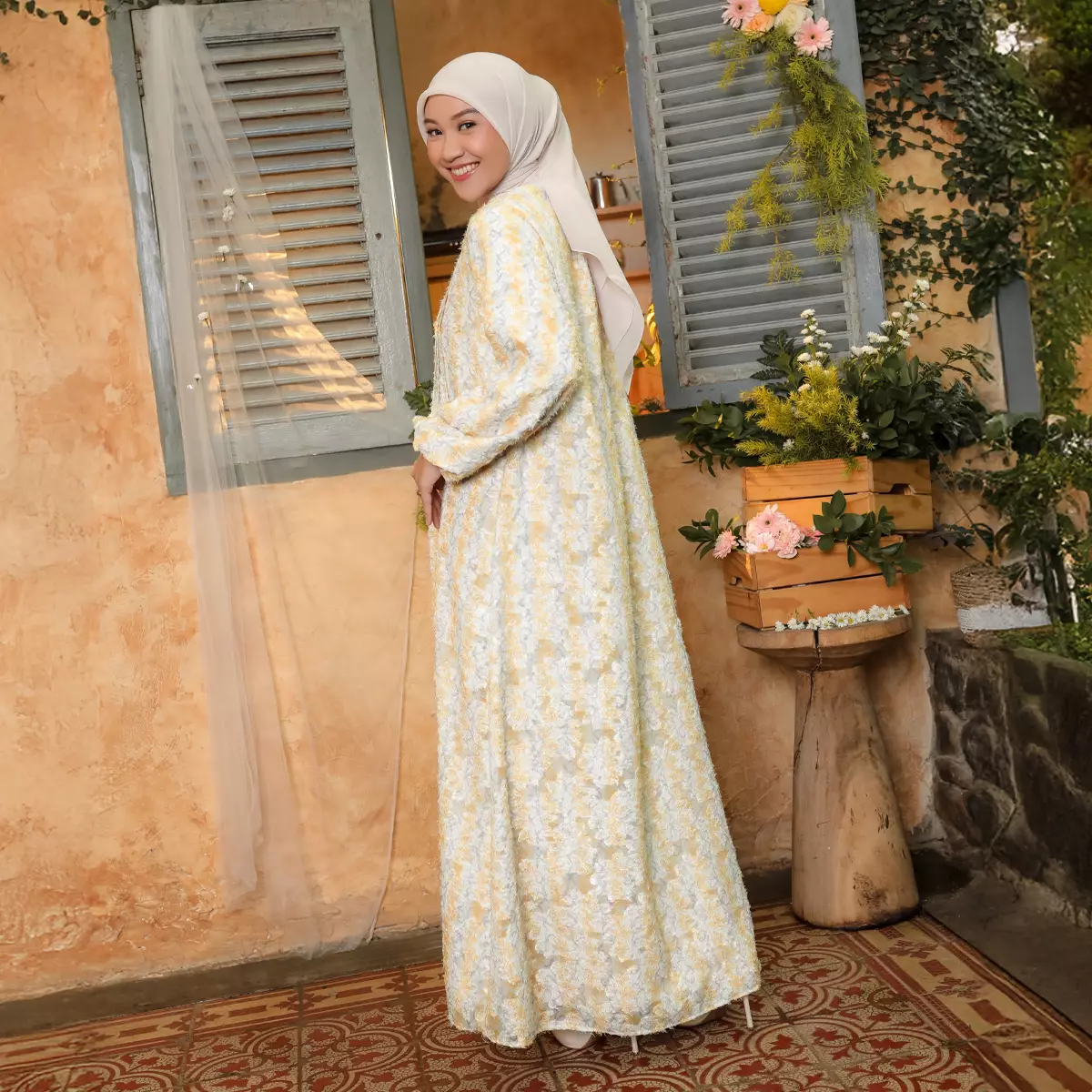 [Raya Collection] ZM Zaskia Mecca - Rairy Light Grey - Gamis Wanita - Primadona Series Edisi Lilya Senja - Koleksi Ramadhan Series