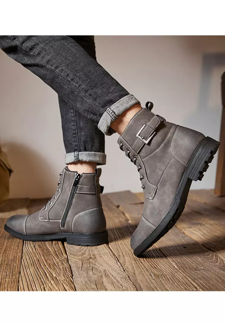 High Top Faux Leather Martin Boots KB2208W