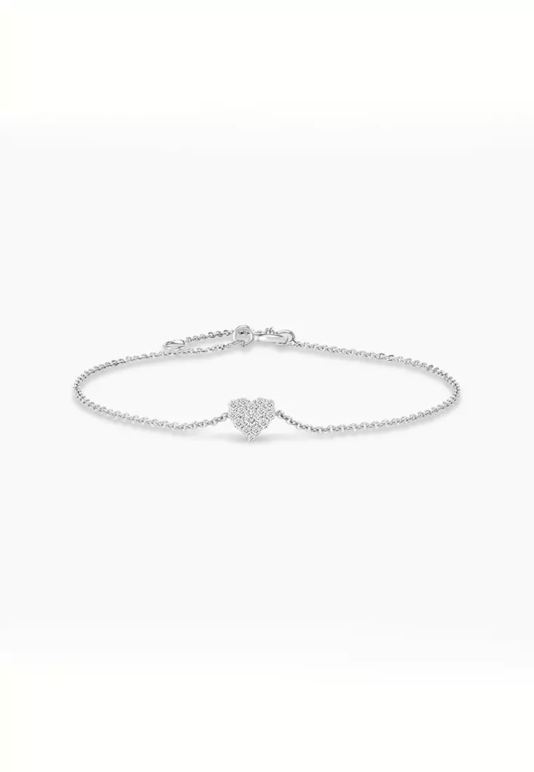 Diamond heart bracelet new arrivals white gold