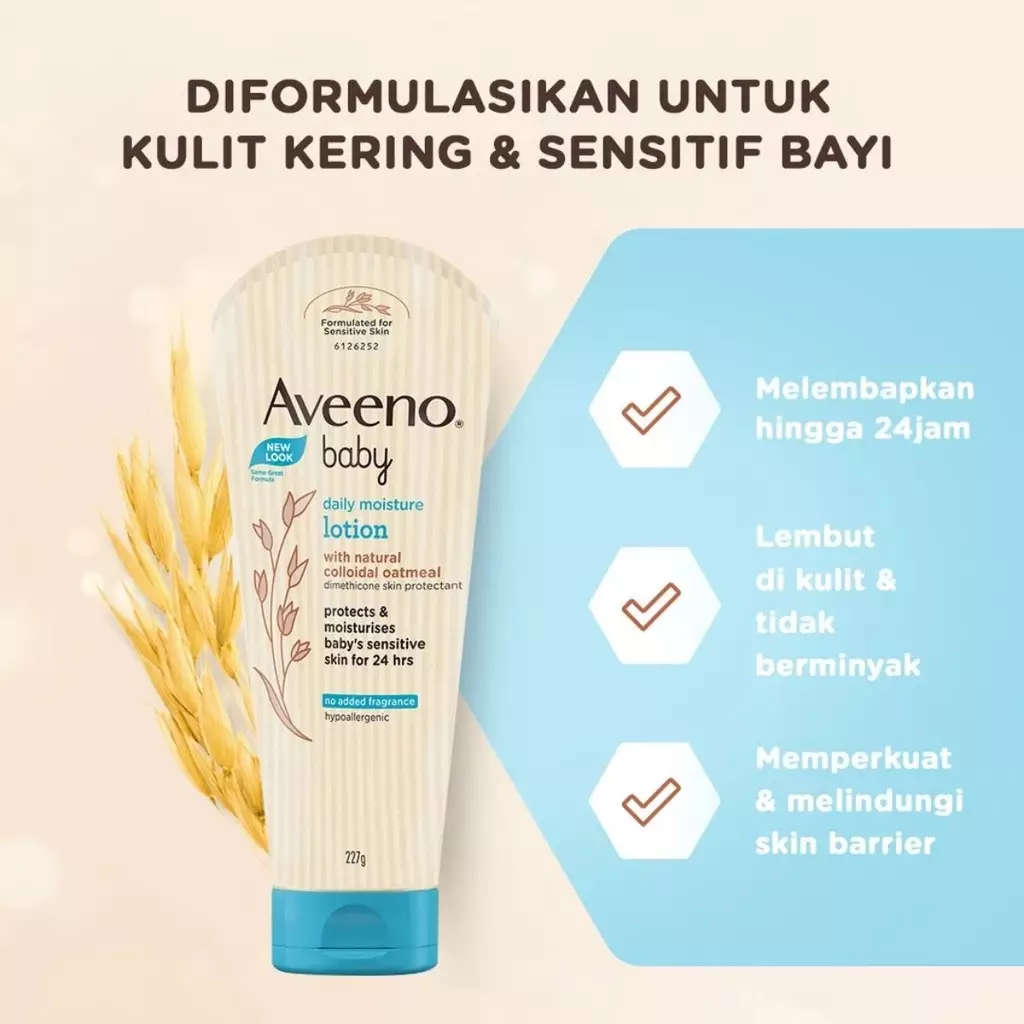 Aveeno® Baby Daily Moisture Lotion Moisturize Series - Losion Pelembap Bayi BPOM