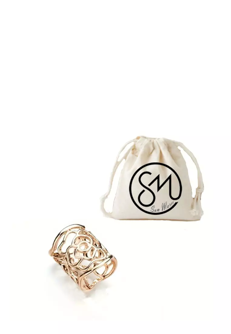 Women's Accessories Rose Shaped Scarf Ring Buckle  Bros Wanita Gold