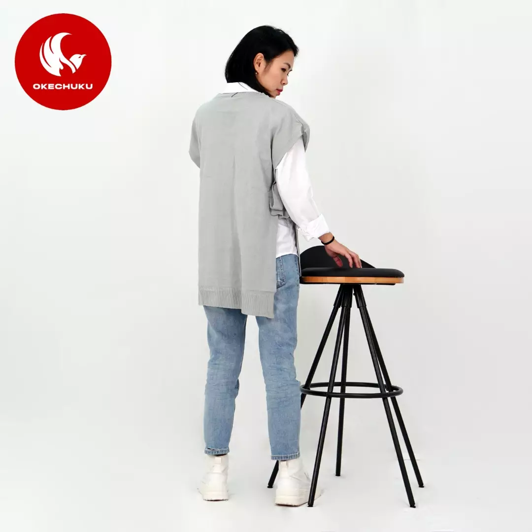 OKECHUKU Andien Knit Vest Korean Style Rompi Rajut Wanita Polos Vest Tali Outer Hijab