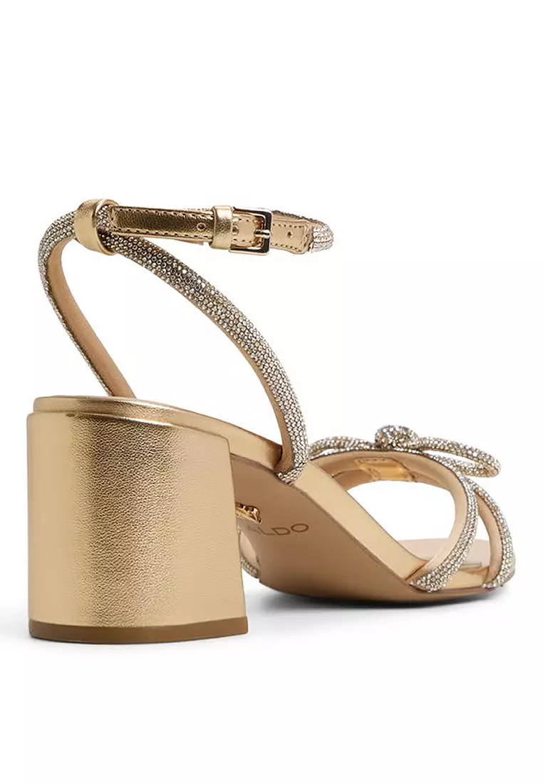 Bouclette Ankle Strap Block Heels