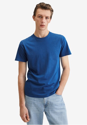 MANGO Man blue Sustainable Cotton Basic T-Shirt 05873AA4C61032GS_1