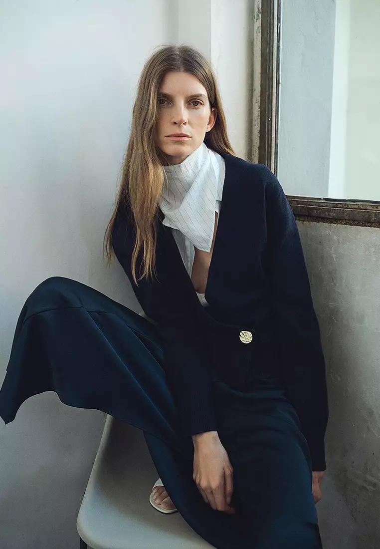 Button Crossover Cardigan