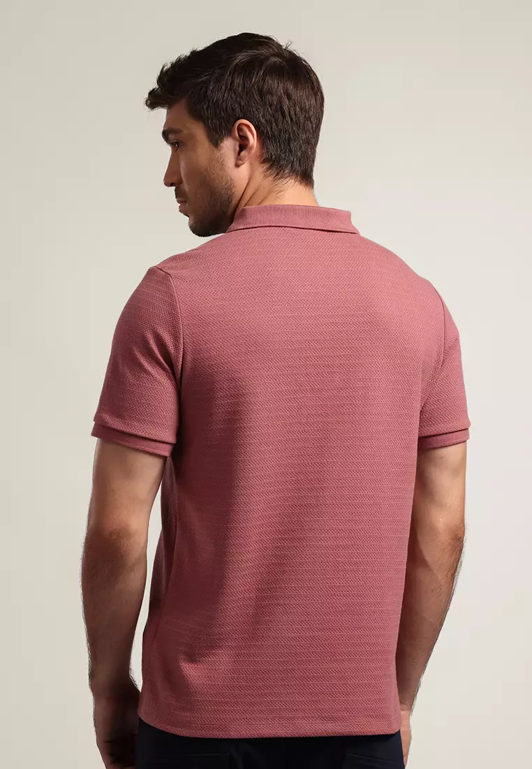 MOC Kaos Polo Lengan Pendek Pria Leo - Maroon