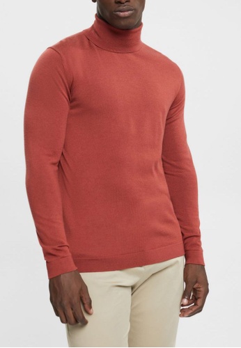 red roll neck jumper