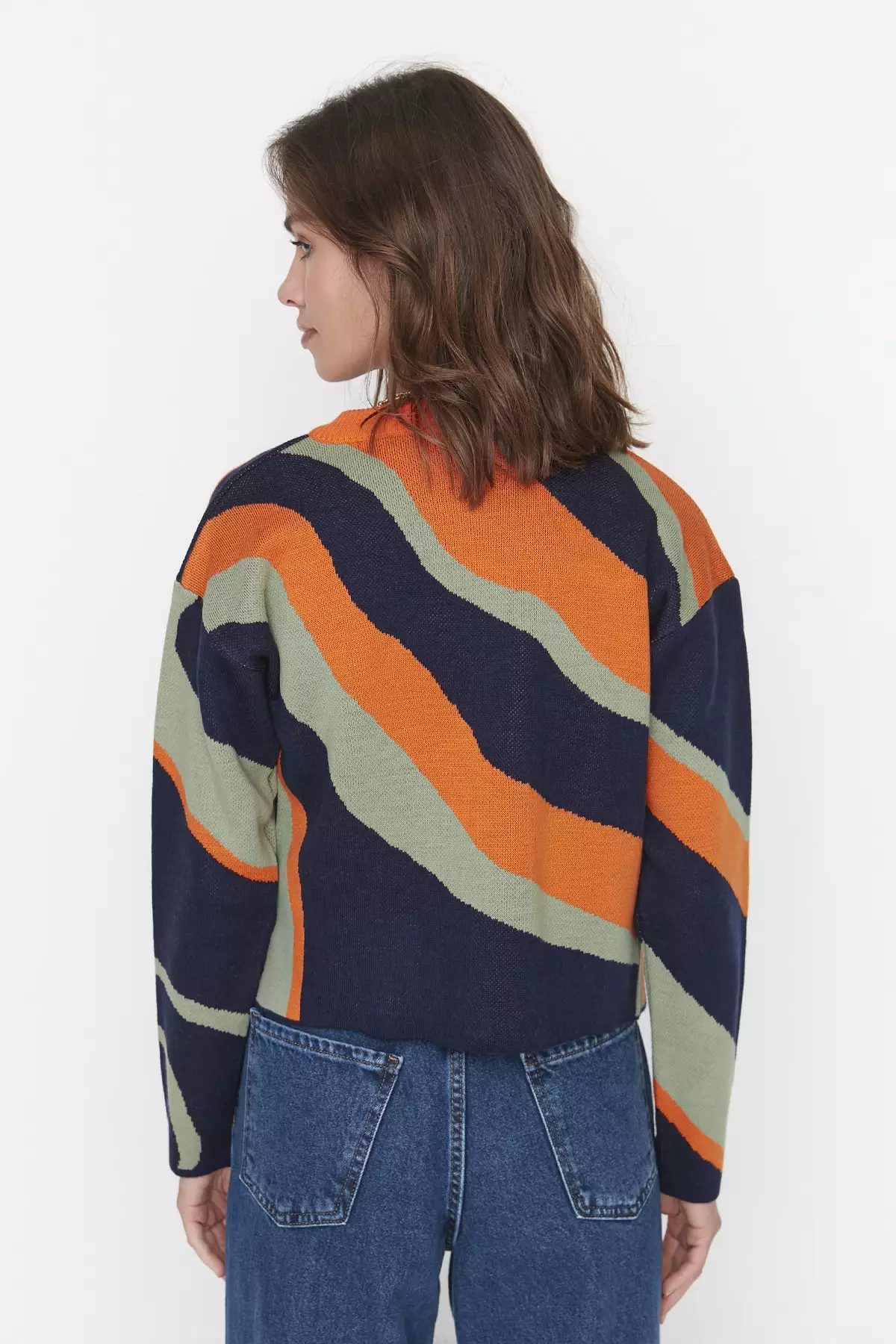 Colorblock Print Cardigan & Tank Top Set