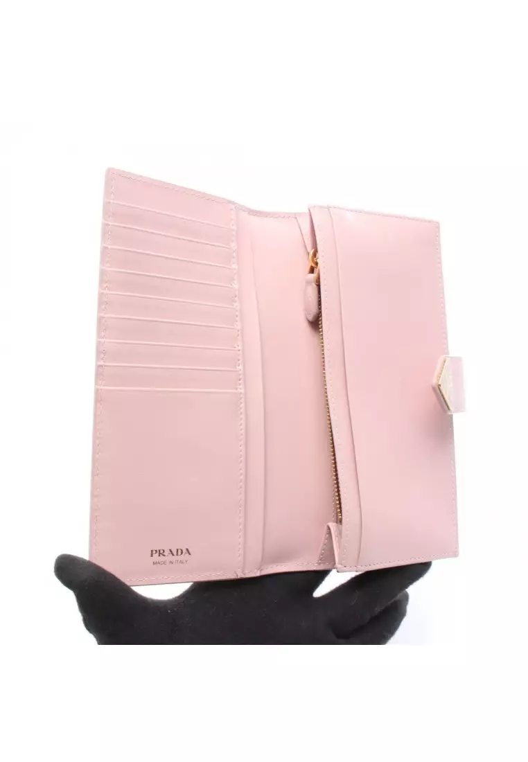 PRADA Pre-Loved Prada SAFFIANO TAB triangle logo Bi-fold Long