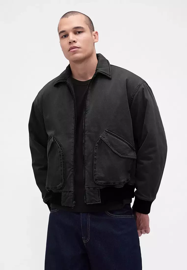 Buy GAP Washed Canvas Bomber 2026 Online | ZALORA