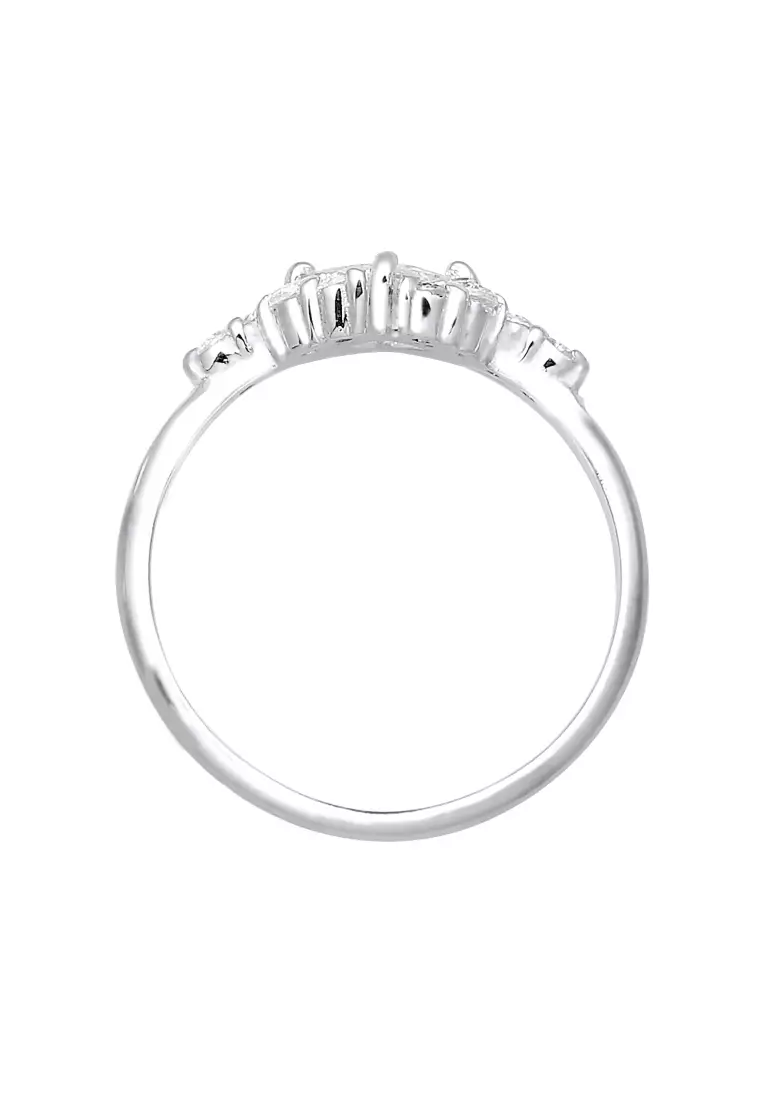 Ring Engagement Cubic Zirconia Stones Romantic Silver