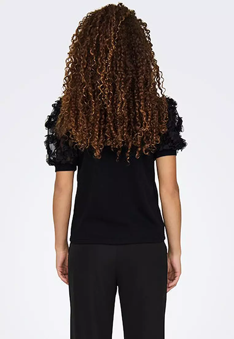 Ruffled Tulle Blouse