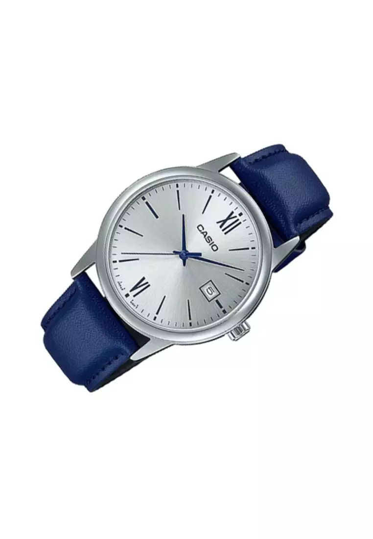 Men's Analog MTP-V002L-2B3 Blue Stainless Steel Watch