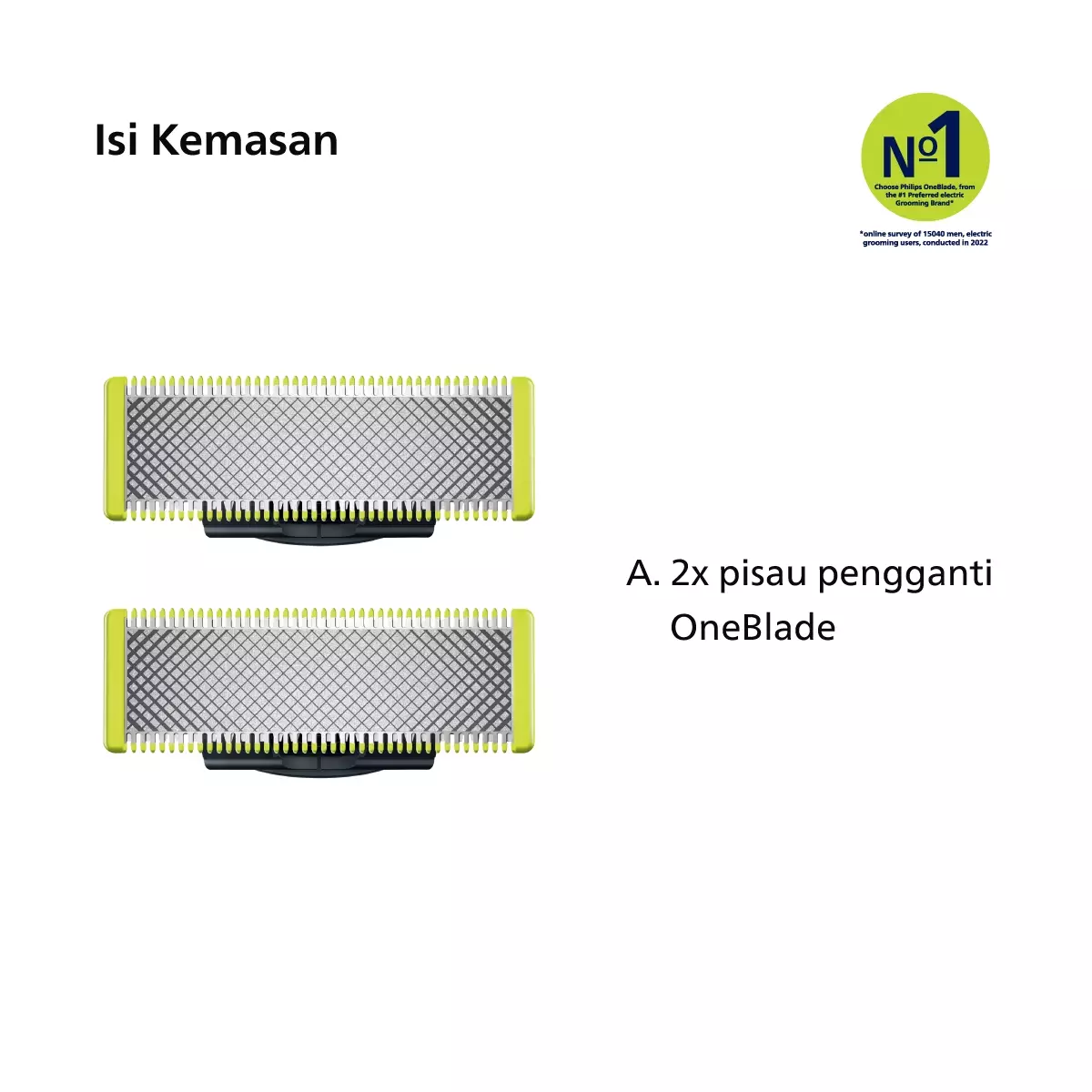 Philips Refill Oneblade QP220/51 Hybrid Blister Blade 2 Pack