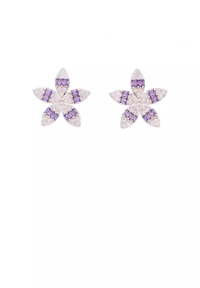 Purple diamond stud earrings new arrivals